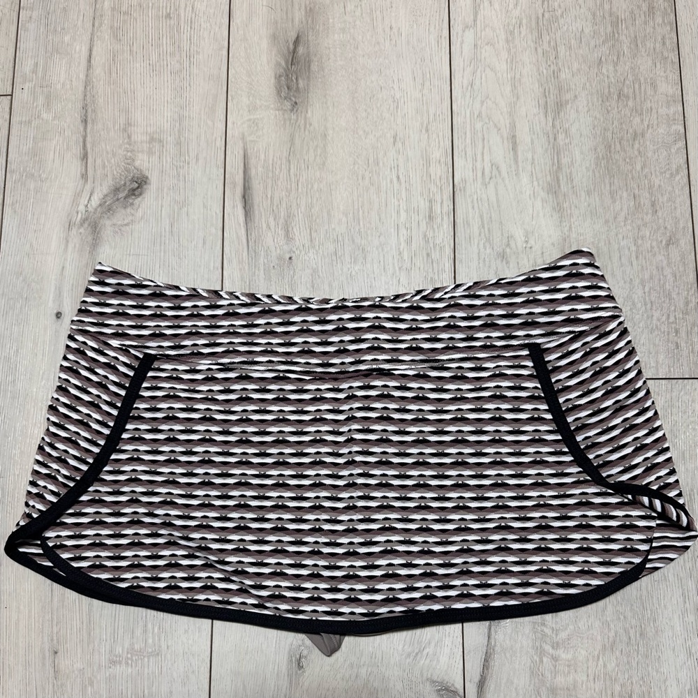 Athleta Summer Skort Black White Geometric Active Tennis Running Size Medium